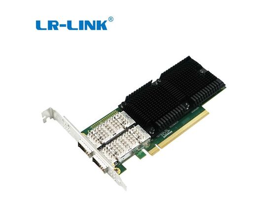 PCIe x16 Двухпортовый сетевой адаптер 100G QSFP28 Ethernet LR-Link LRES1014PF-2QSFP28, фото 
