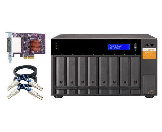 SATA-модуль расширения QNAP TL-D800S, 8 отсеков 3,5"/2,5", 2 порта SFF-8088, настольное исполнение, фото , изображение 3