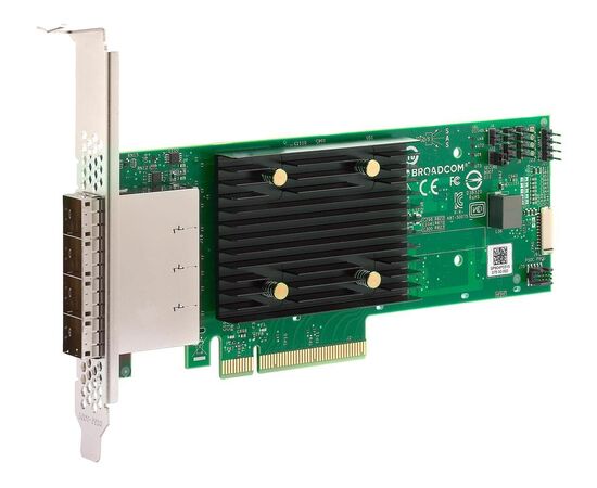 Трехрежимный адаптер хранения HBA 9500-16e, 16 внешних портов SAS 12Gb/s Broadcom 05-50075-00, фото 
