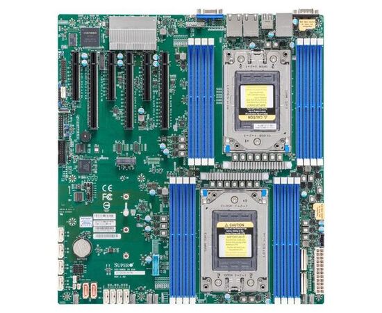 Материнская плата SuperMicro MBD-H12DSI-NT6-B E-ATX Socket SP3 Dual AMD EPYC 7000, до 4 ТБ памяти DDR4 Reg ECC 3200 МГц в 16 слотах DIMM, 10 SATA3, 2 порта SATADOM, 4 NVMe; Два порта 10 Gigabit Base-T LAN, IPMI 2.0 + KVM, фото 