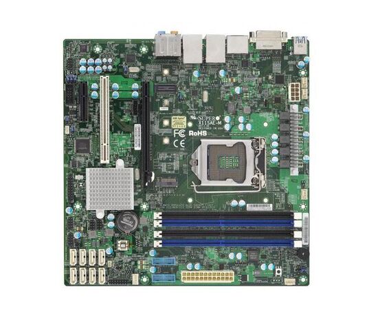 Материнская плата SuperMicro MBD-X11SAE-M-B microATX Single Socket H4 (LGA 1151), до 64 ГБ DDR4 ECC UDIMM до 2133 МГц, SATA3 6 Гбит/с, IPMI 2.0, 2x Gigabit LAN, фото 