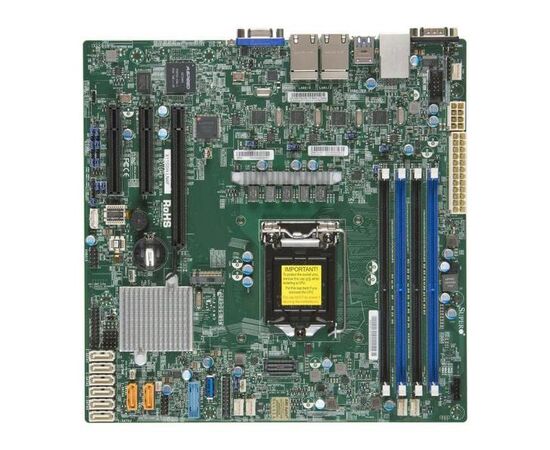 Материнская плата SuperMicro MBD-X11SSH-LN4F-B micro-ATX Socket H4 (LGA 1151), до 64 ГБ DDR4 ECC UDIMM до 2133 МГц, SATA3 6 Гбит/с, IPMI 2.0, 4x Gigabit LAN, VGA, фото 