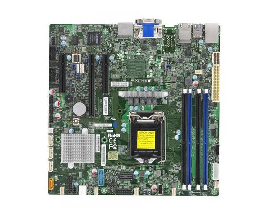 Материнская плата SuperMicro MBD-X11SSZ-F-B micro-ATX Socket LGA 1151, до 64 ГБ DDR4 Non-ECC UDIMM, SATA3, IPMI 2.0, 2xGigabit LAN, HD Audio, VGA, фото 