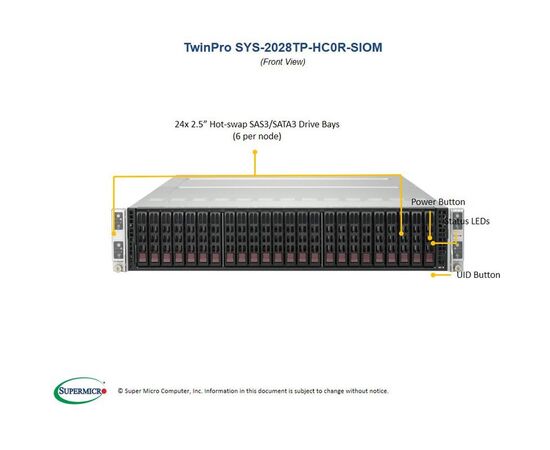 Серверная платформа SuperMicro SYS-2028TP-HC0R-SIOM, фото , изображение 2