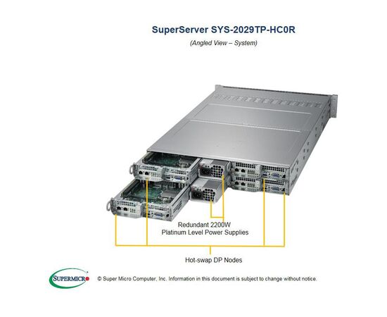 Серверная платформа Supermicro SYS-2029TP-HC0R Twin Barebone Dual CPU, 4 узла, фото , изображение 5
