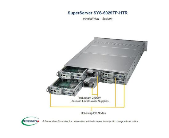 Серверная платформа SuperMicro SYS-6029TP-HTR Twin Barebone Dual CPU, 4 узла, фото , изображение 4