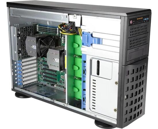 Серверная платформа SuperMicro SYS-740A-T 5 слотов PCIe 4.0 x16, 1 слот PCIe 4.0 x8, 2 слота NVMe M.2, 8 отсеков для дисков SATA 3,5/2,5 дюйма, 1 VGA, 6 USB 3.2 Gen 1, 1 USB 3.2 Gen 2, 7.1 HD Audio, фото 