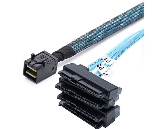 Внутренний интерфейсный кабель Etronlink EL201105 SFF-8643 to 4*SFF-8482 (Mini SAS HD to 4*SAS/SATA), 1m, sata power, фото , изображение 3