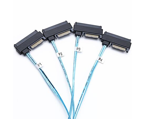 Внутренний интерфейсный кабель Etronlink EL201105 SFF-8643 to 4*SFF-8482 (Mini SAS HD to 4*SAS/SATA), 1m, sata power, фото , изображение 2