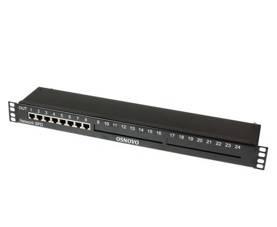Устройство грозозащиты Osnovo SP-IP8/1000PR для локальной вычислительной сети Ethernet+PoE на 8 портов, фото 