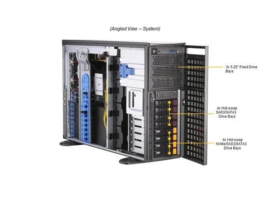Сервер Supermicro T300 SYS-740GP-TNRT-S1 2xIntel Xeon Gold 6326 / 256GB DDR4-3200 ECC / LSI 9440-8i / SDD 1x480GB M.2 NVMe / SSD 2x1.92TB U.2 / SSD 4x1.92TB SATA / 2x10GbE / 2x2200W Power / 4U, фото , изображение 3
