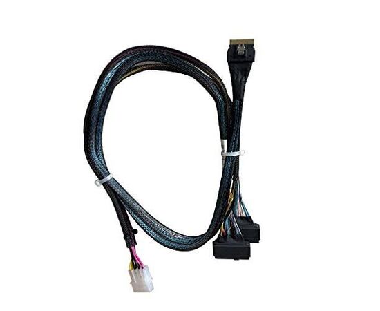 Внутренний интерфейсный кабель Etronlink EL201100 SFF-8654 to 2*SFF-8639 (Slimline SAS to 2*U.2), 0.7m, molex power 4pin, фото 