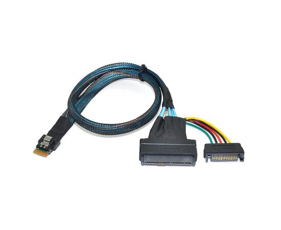 Внутренний интерфейсный кабель Etronlink EL201101 SFF-8654 to 1*SFF-8639 (Slimline SAS x4 to 1*U.2), 1m, sata power, фото 