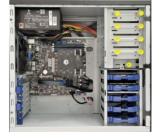 Сервер T100 Intel Xeon E-2224, 64GB DDR4 ECC, ASUS PIKE II 3008-8I, 2x960GB SATA SSD, 2x4TB SATA HDD, 4x1Gbit Lan, PS 750W, IX-T100A-2224-S1, фото , изображение 5