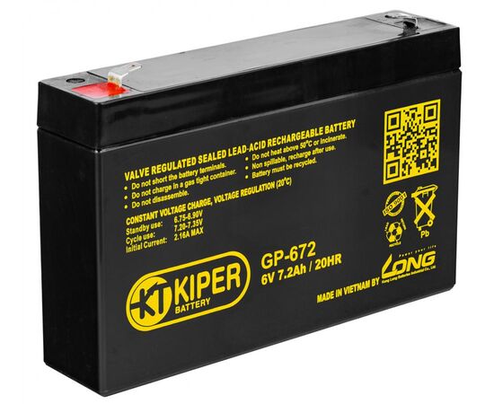 Аккумуляторная батарея для ИБП Kiper GP-672 F1 6V/7.2Ah 7442, фото 
