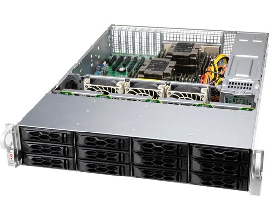 Производительный сервер хранения данных Supermicro R300 2xIntel Xeon Gold 6226R, 256GB DDR4-3200, 12x3.5"HDDs, LSI 9361-8i, 2x480GB SATA SSD, 10x2TB HDD SATA, 2x1GbE, 2x650W PS, Rack 2U, фото 