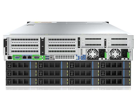 Производительный сервер Gooxi RM300 2хIntel Xeon 5317, 256GB(8х32GB), 2х480GB SSD SATA, 20x18TB HDD SATA, 2x1GbE, IPMI, 2x1600W, RACK 4U, SL401-D36RE-G3-MS1, фото , изображение 3