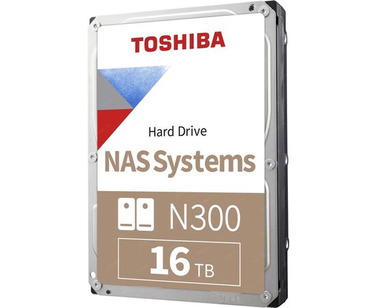 Жесткий диск Toshiba N300 16TB HDWG31GUZSVA 3.5", SATA 3.0 (6Gbps), 7200 об/мин, фото 