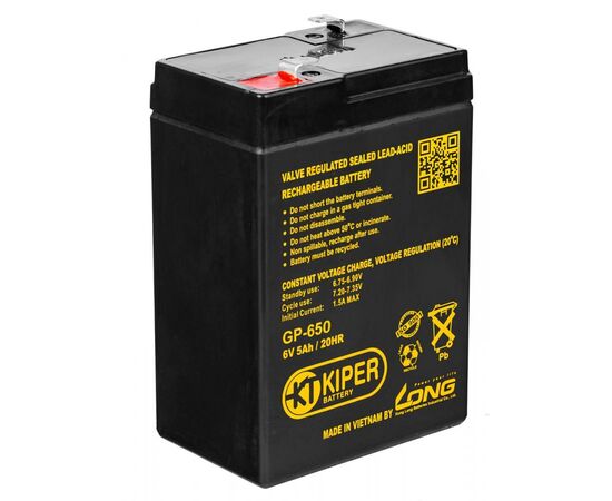 Аккумуляторная батарея для ИБП Kiper GP-650 F1 6В 5Ач 7908, фото 