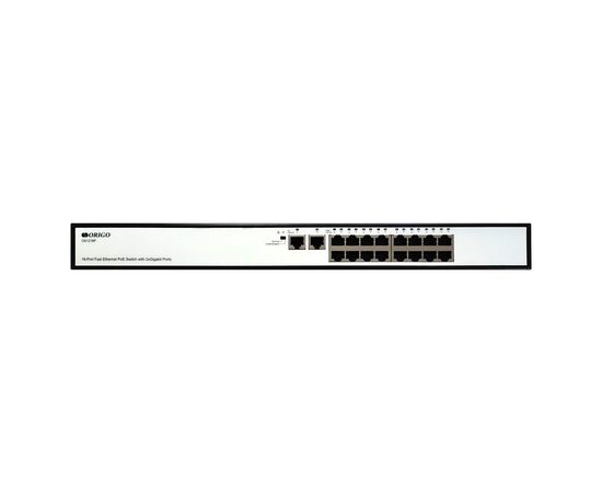 Неуправляемый PoE-коммутатор ORIGO OS1218P/190W/A1A 16x100Base-TX PoE+, 2x1000Base-T, PoE-бюджет 190 Вт, фото 