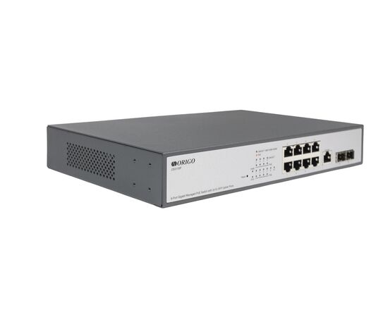 Управляемый L2 PoE-коммутатор ORIGO OS3110P/135W/A1A 8x1000Base-T PoE+, 2x1000Base-X SFP, PoE-бюжет 135 Вт, фото , изображение 2