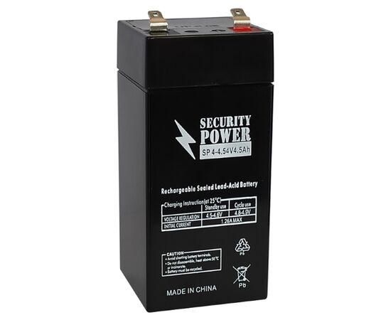 Аккумуляторная батарея для ИБП Security Power SP 4-4,5 F1 4V/4.5Ah 8654, фото 