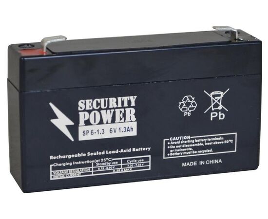 Аккумуляторная батарея для ИБП Security Power SP 6-1,3 F1 6V/1.3Ah 8443, фото 