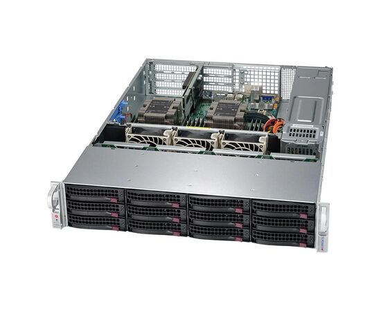 Высокопроизводительный сервер Supermicro R300 2xIntel Xeon Gold 6226R, 256GB DDR4-3200, 12x3.5"HDDs, LSI 9560-16i, 2x480GB SATA SSD, 8x1.92TB SSD SATA, 2x10GbE, 2x1200W PS, Rack 2U SYS-6029P-WTRT-MS1, фото , изображение 2