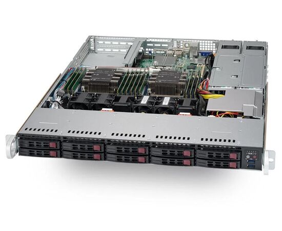 Сервер Supermicro R300 2xIntel Xeon Silver 4215R, 64GB RDIMM, 10x2.5", 2x480GB SSD+2x1.92TB SSD, 2x10GbE, 2x750W, Rack 1U, SYS-1029P-WTRT-MS1, фото , изображение 2
