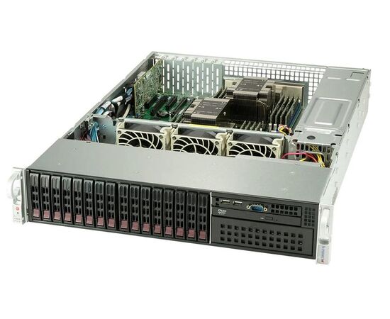 Высокопроизводительный сервер Supermicro R300 2xIntel Xeon Gold 6226R, 512GB DDR4-3200, 16x2.5"HDDs, RAID LSI3108, 2x480GB SATA SSD, 8x1.92TB SSD SATA, 2x10GbE, 2x1200W PS, Rack 2U SYS-2029P-C1RT-MS1, фото , изображение 2