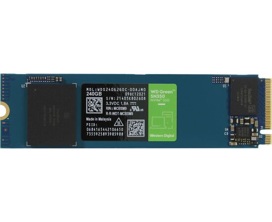 SSD диск WD Green SN350 240GB WDS240G2G0C M.2 2280, PCI Express 3.0 x4, фото 
