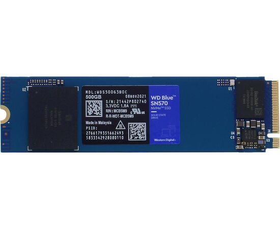 SSD диск WD Blue SN570 500GB WDS500G3B0C M.2, PCI Express 3.0 x4, фото 