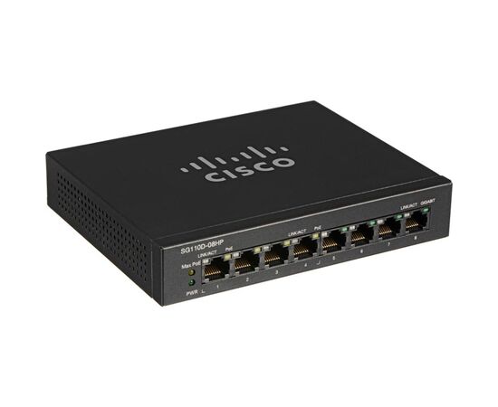 Коммутатор Cisco SG110D-08HP 4-PoE Неуправляемый 8-ports, SG110D-08HP-EU, фото 