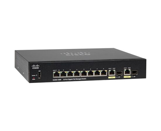 Коммутатор Cisco SG350-10MP 8-PoE Управляемый 10-ports, SG350-10MP-K9-EU, фото 
