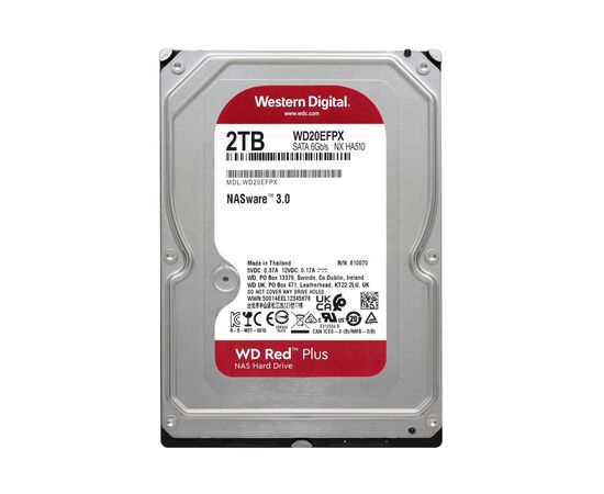 Жесткий диск WD Red Plus 2TB WD20EFPX 3.5", SATA 3.0 (6Gbps), 5400 об/мин, 64 МБ, фото 