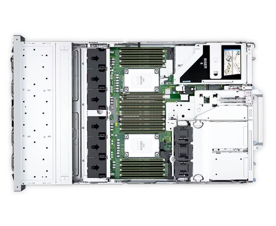 Сервер хранения данных Dell PowerEdge R750 - Intel Xeon Gold 6346 / 32GB (2x16GB) DDR4-3200 / 12x3.5" / PERC H755 / HDD 12x12TB SAS / 2x1Gb RJ45+2x10Gb SFP+ / 2x800W PS / Rack 2U, фото , изображение 2