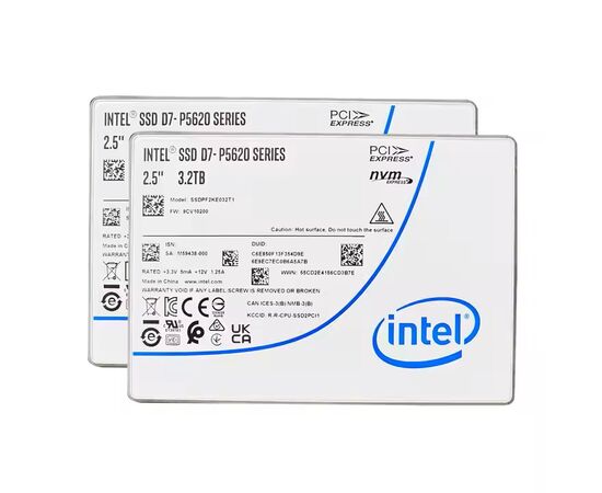 Жесткий диск SSD Intel D7-P5620 Series 3.2TB SSDPF2KE032T1N1 3.2 ТБ, 2.5", PCI Express 4.0 x4 (NVMe, U.2), 3D TLC NAND, фото 