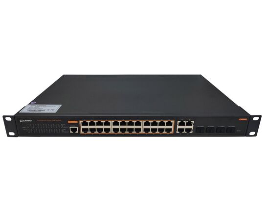 Стоечный PoE коммутатор Hengsion MNB28G-24EGP-4GC-M L2 28-портов 10/100/1000TX 802.3AF/AT, 4-порта 1000Base-SFP, монтаж в стойку 1U, фото 