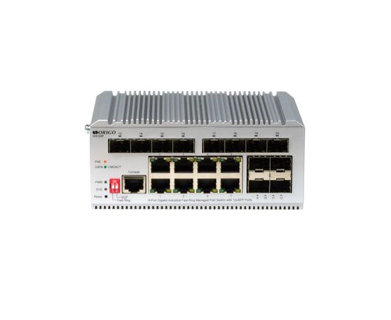 Коммутатор Origo OI3120P/185W/A1A управляемый L2, 8x1000Base-T PoE+, 12x1000Base-X SFP, фото 