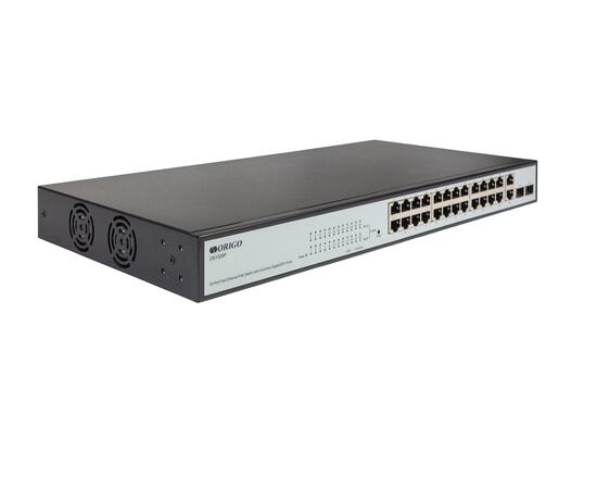 Настраиваемый PoE-коммутатор ORIGO OS1326P/280W/A1A, L2, 24x100Base-TX PoE+, 2xCombo 1000Base-T/SFP, фото 