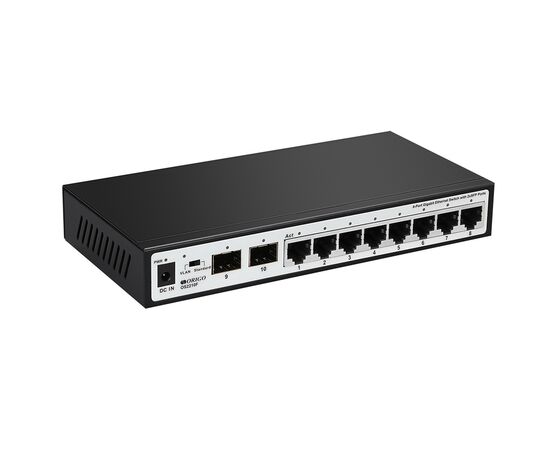 Неуправляемый коммутатор ORIGO OS2210F/A1A 8x1000Base-T, 2x1000Base-X SFP, фото 