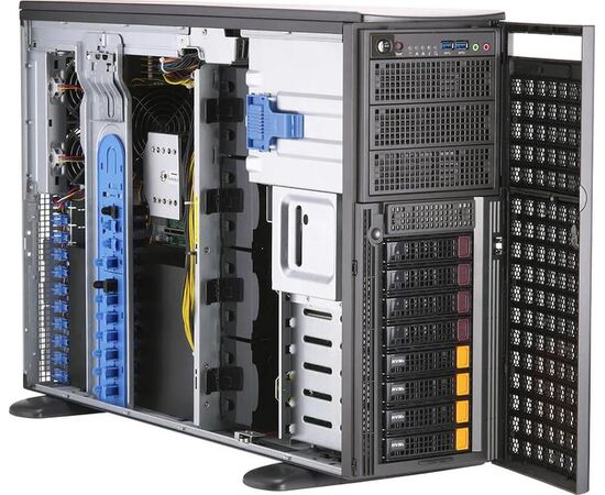 Серверная платформа Supermicro SYS-740GP-TNRT Tower, 2 x LGA 4189, Intel C621A, 16 x DDR4, 8 x HDD/SSD 3.5", 2 x 10 Gigabit Ethernet, фото 