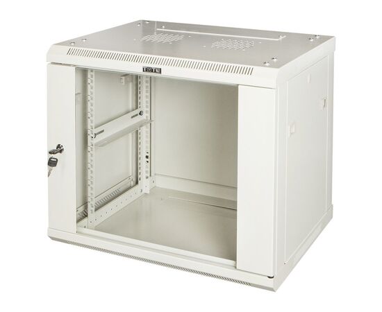 Шкаф настенный LANMASTER TWT-CBWPG-12U-6x6-GY Pro 19", 12U, 600x600, стеклянная дверь, серый, фото 