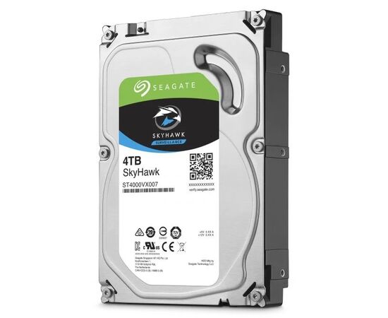 Жесткий диск Seagate Skyhawk Surveillance 4TB ST4000VP001 3.5", SATA 3.0 (6Gbps), 5900 об/мин, 256 МБ, фото 