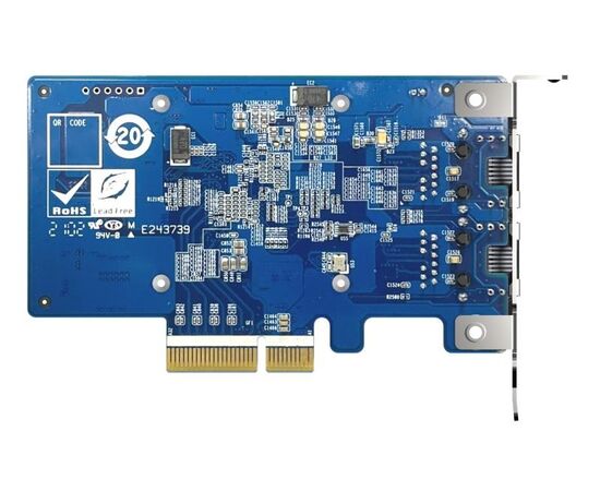 Двухпортовая сетевая карта QNAP QXG-10G2T-X710 10 GbE RJ-45, PCIe Gen3 x4, фото , изображение 2