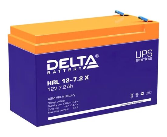 Аккумуляторная батарея Delta HRL 12-7.2 X 12 V, 7.2 Аh, фото 