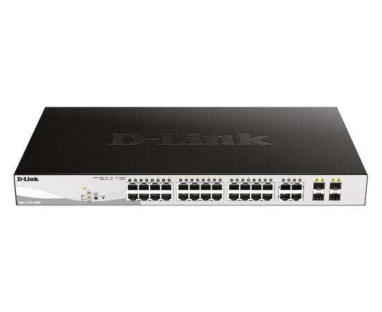 Коммутатор D-Link DGS-1210-28MP/F3A управляемый 2 уровня с 24 портами 10/100/1000Base-T и 4 комбо-портами 100/1000Base-T/SFP (24 порта PoE (30 Вт), фото 