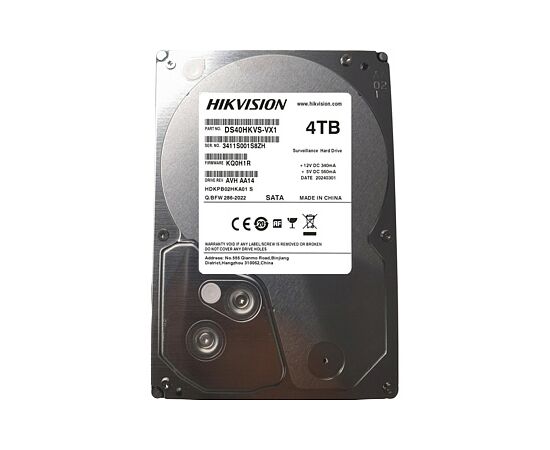 Жесткий диск для видеонаблюдения HDD Hikvision DS40HKVS-VX1 на 4Тб, форм-фактор 3.5", 128 Мб, интерфейс SATA 6 Гб/с; 5400 rpm, фото 