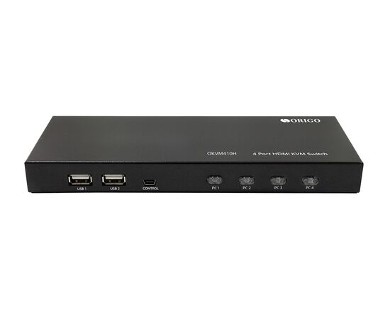 KVM-переключатель ORIGO OKVM410H/A1A настольный 4-портовый с HDMI и USB, 4K-разрешения до 4096x2160, металл, фото 