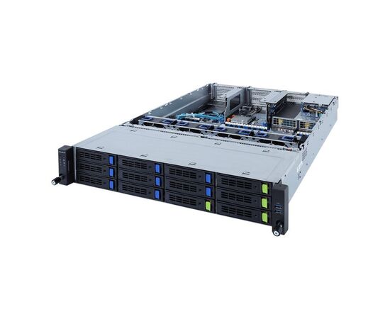 Серверная платформа Gigabyte R282-3C0, 2U DP 12+2-Bay Gen4 NVMe/SATA/SAS, 1+1 1600 Вт 80 PLUS platinum, фото 